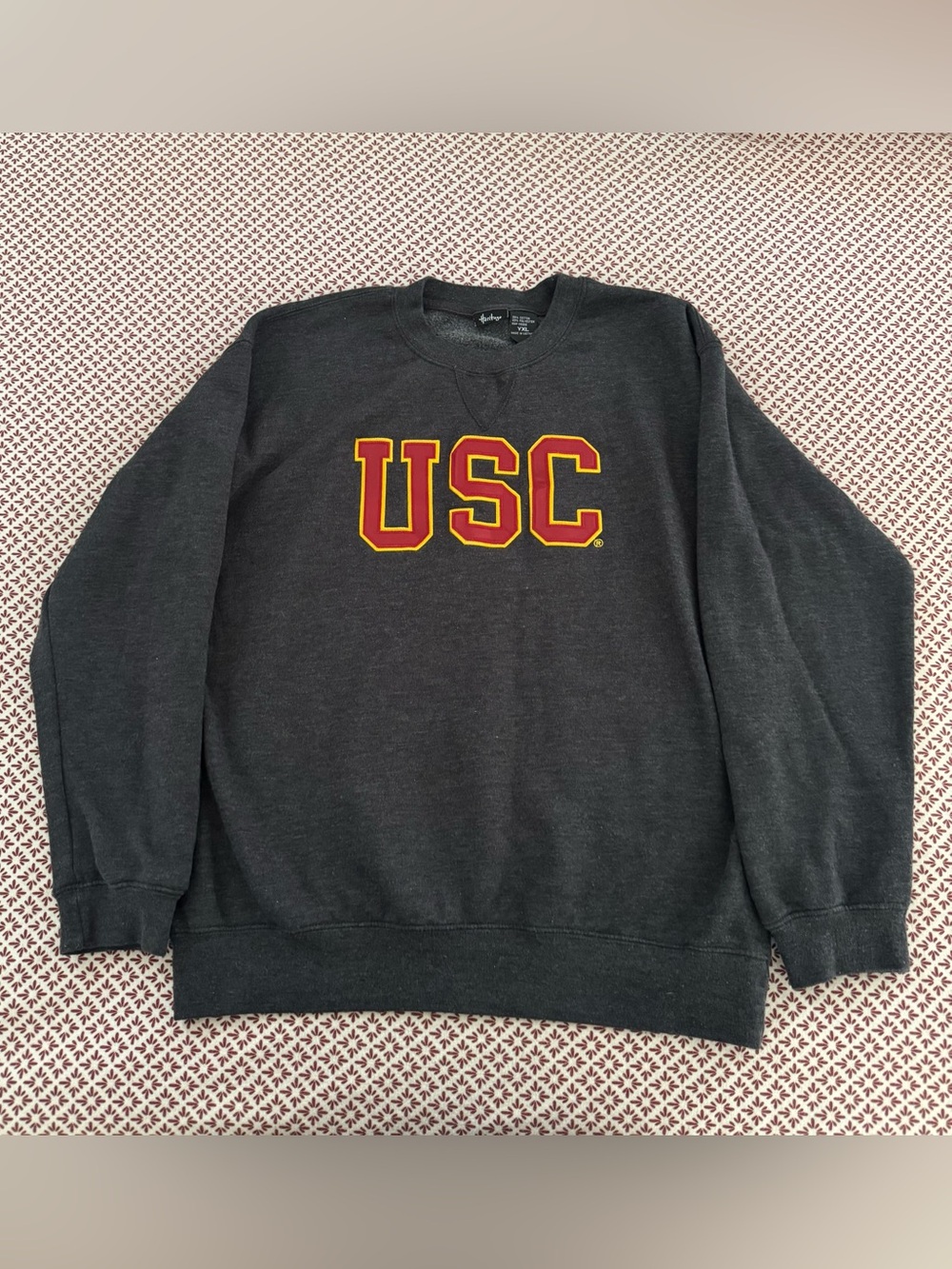 USC Trojans Basics Heritage Charcoal Tackle Twill Fleece Sweatshirt Youth larg